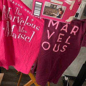 2 The Marvelous Mrs. Maisel T-Shirts plus promo box as a perk TV Merch Amazon